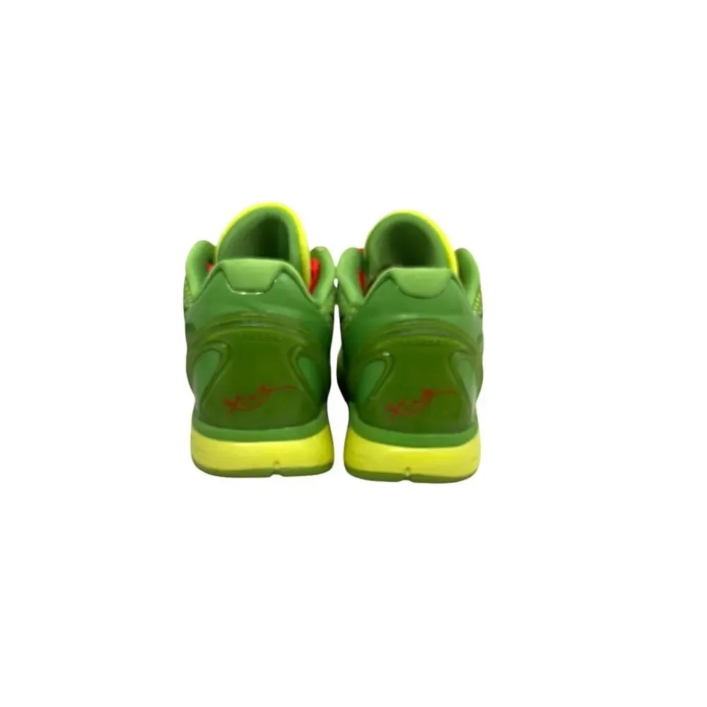 Nike Zoom Kobe 6 Protro Low Grinch Green Sneakers Red Laces Men's 5.5
